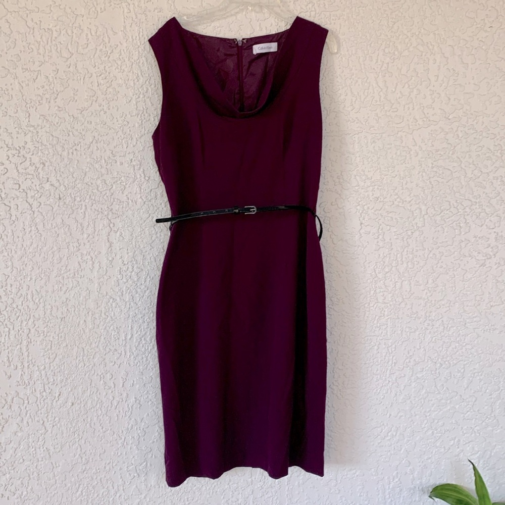 Calvin Klein fitted dress with flowing neck detail size 8,size tag is missing